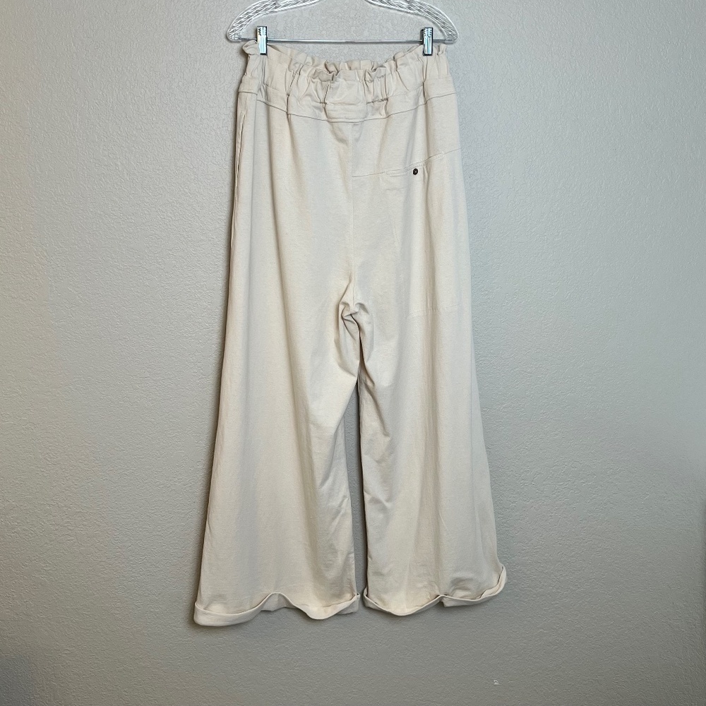 Wide Leg Cream Lounge Pants - Effortless Everyday Style - Picture 4 of 15